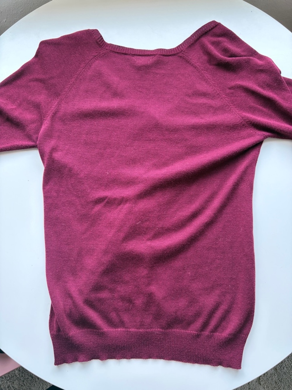 Modcloth Burgundy Pointelle V-Neck  Button-Up Cardigan Sweater, Like New! - Picture 8 of 10